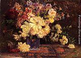 Theodore Clement Steele Wall Art - Still Life with Peonies